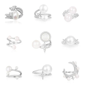 

2020 New High-quality 1:1 Baby Interwoven Double Pearl And Star Ring Monaco Style Gift Engraved With The Logo Of Female Jewelry