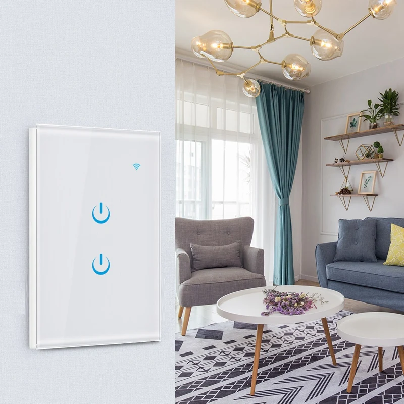 Tuya Smart Life App Smart Wifi Switch Light Wall Panel Switch Wireless EU Works with Alexa Google Home Mini IFTTT US Plug