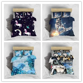 

2020 Hot Textile All Season Bedding Set 3D Color Horse Printing Design Duvet Cover For Children Teens Adults