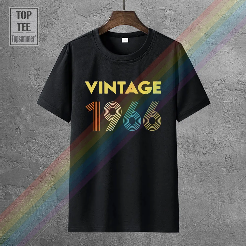 

Vintage 1966 Fun 55Th Birthday Gift Tshirt Fashion Retro Tee Shirt Brand Harajuku Horror Sweatshirt T-Shirt Logo Funny T-Shirts