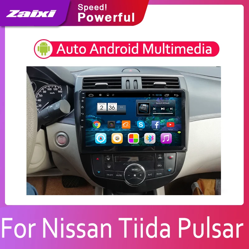 ZaiXi 2din автомобильный мультимедийный Android Авторадио автомобильный проигрыватель с радио и GPS для Nissan Tiida Pulsar 2011~ Bluetooth WiFi зеркальное соединение