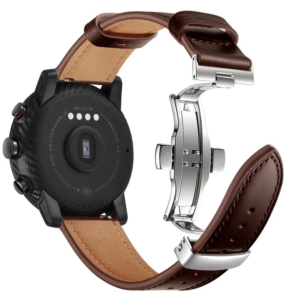Для samsung galaxy watch для samsung watch 46 мм Замена Браслет Роскошный кожаный чехол для Xiaomi Huami AMAZFIT 2/2S Stratos часы