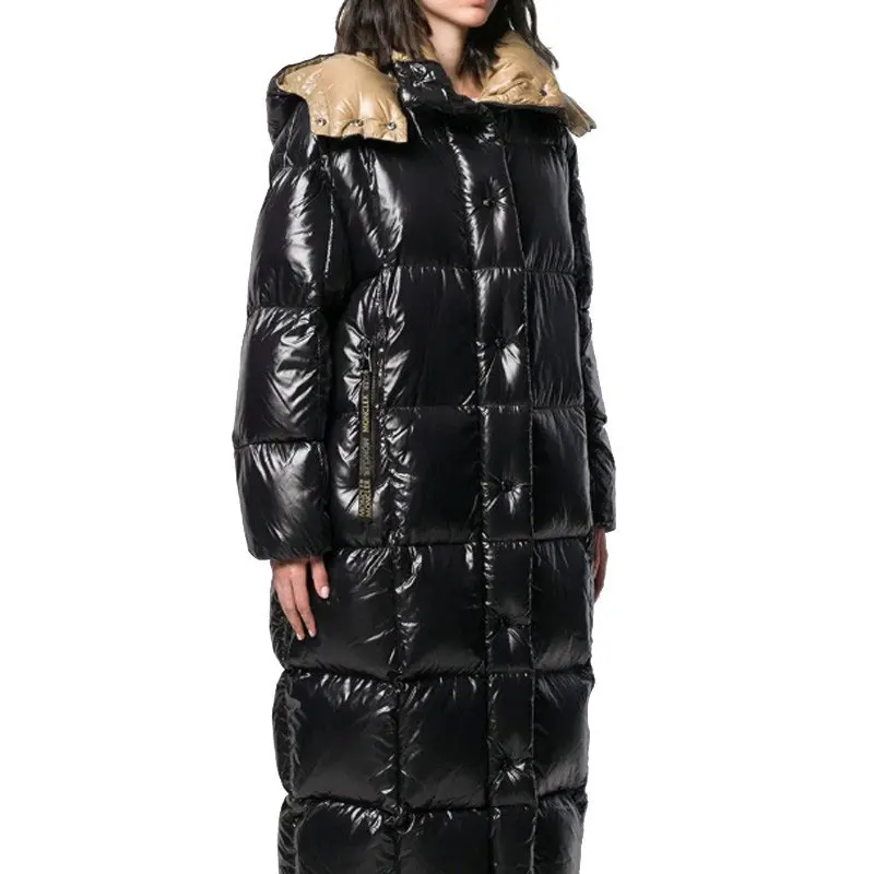 Парка, зимние пуховики с капюшоном, женские пальто,, теплая верхняя одежда, пуховик, женское длинное пальто, женская толстая пуховая куртка HS726