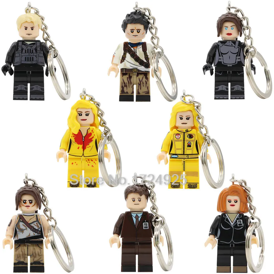 Lara Croft Kill Bill Vol.1 Uma Thurman Peeta фигурка брелок Nathan Drake агенты FBI строительные блоки