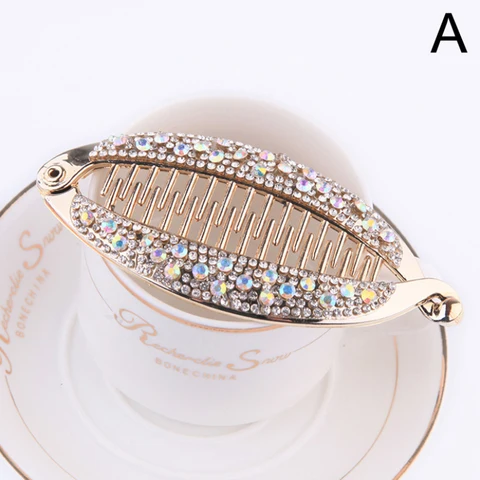 Fish Clip with Rhinestone Hair Claws Girl Banana Shape Clips Hairgrips Fashion Wedding Jewelry Women Harajuku Accessorie