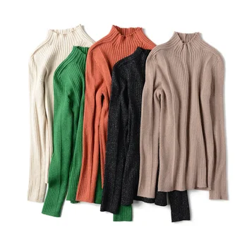 

Sweater Women Slim Fit O-Neck One Size Lady Clothing Pullover Knitted Autumn Solid Sweater Women Tops