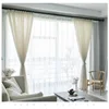 Moderne style japonais lin rideau épaissir gaze rideau contracté chambre vague fenêtre balcon gaze ombrage fenêtre écran ► Photo 3/6