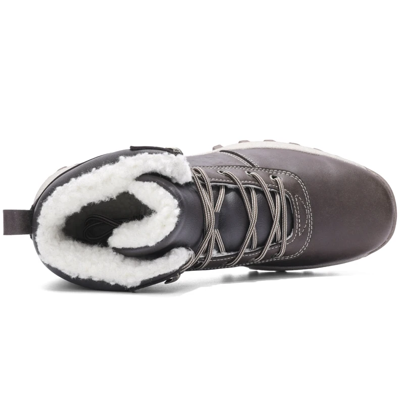 Brand Men Snow Boots Winter Plush Warm Men Climbing shoes Lace-Up strong Non-slip Male Ankle Boots Waterproof Man Work Shoes