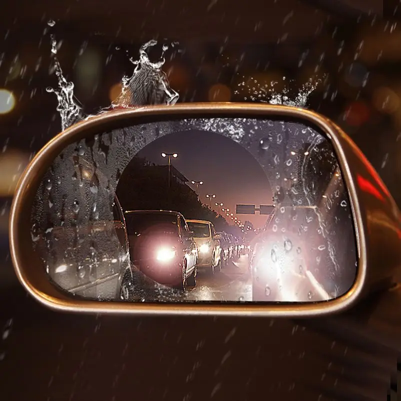 

2pcs Rainproof Car Rearview Mirror Film Sticker Anti-fog Protective Film Rain Shield Replacement