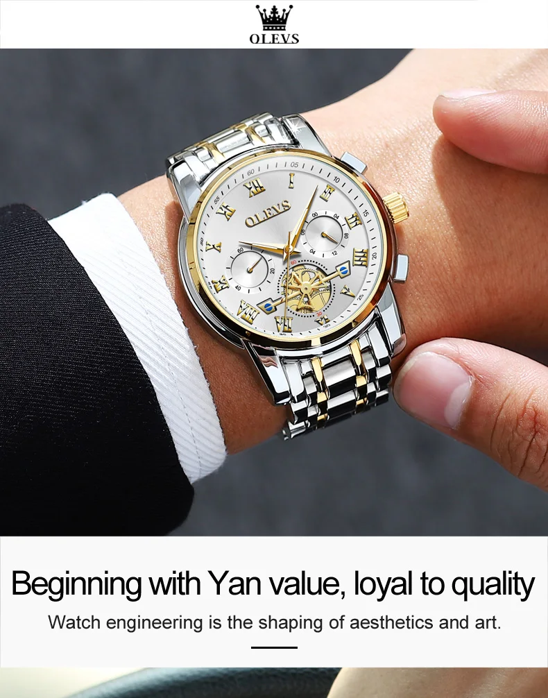OLEVS Tourbillon Style Chronograph Men Watches 2021 Luxury Brand Sport Watch for Men Popular Hot Fashion Quartz Wristwatches