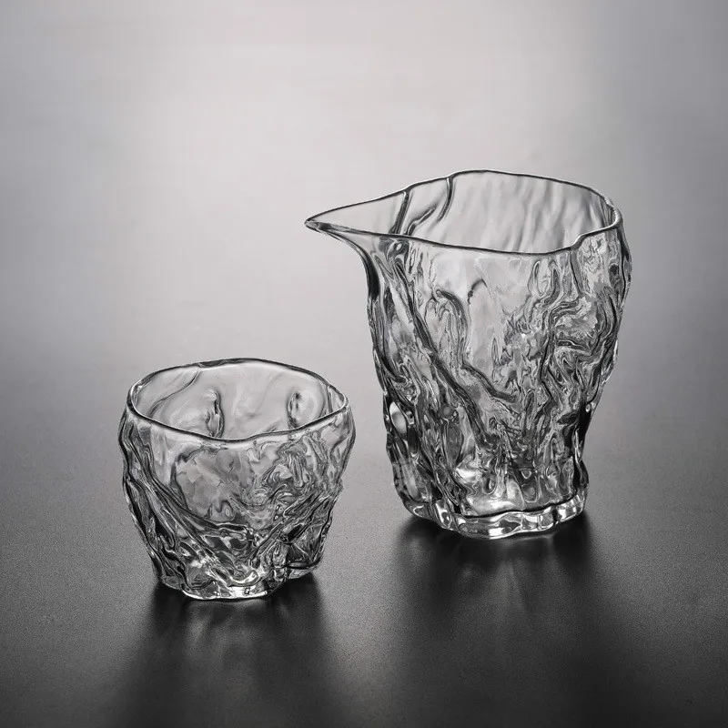 Whiskey Glass Wine Glass Tea Glass Cup Heat-resistant Hammer Pattern Transparent Bar Party Gift Japanese Sake Cup