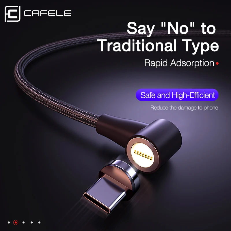 CAFELE QC3.0 Магнитный USB кабель для синхронизации данных зарядный кабель для iPhone huawei samsung 3A Быстрая зарядка usb type C Micro кабель