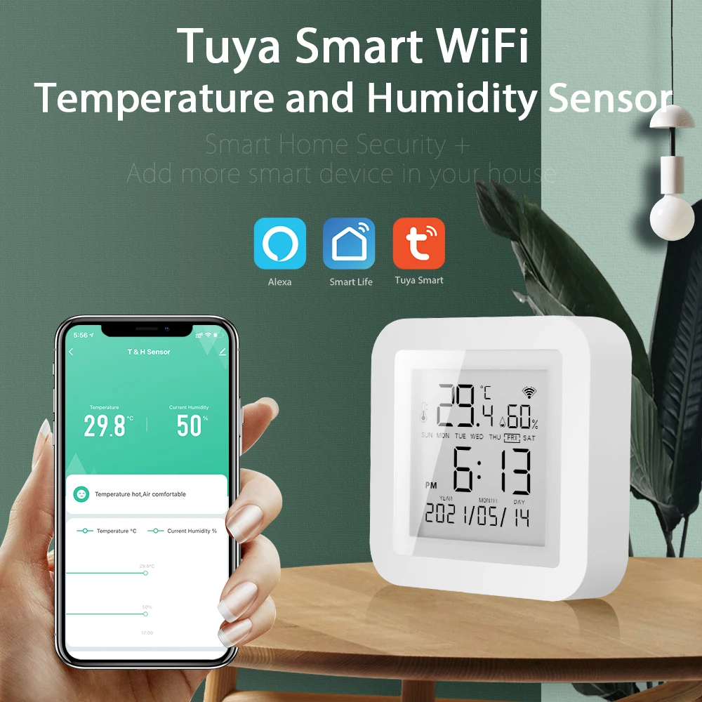 Hot Tuya Smart WiFi Temperature and Humidity Sensor Home Safety