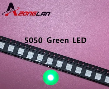 

1000pcs 5050 SMD Green PLCC-6 3-CHIPS 9000 MCD Ultra Bright LED High quality light-emitting diodes 5050 Green LED 5050 Diodes