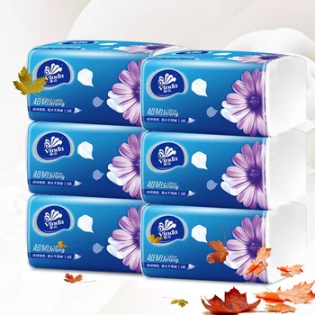 

6 Pack/Lot Pumping Paper Baby Soft Toilet Paper Safe Skin Friendly Kitchen Paper Household Cleaning Supplies toilet tissue paper