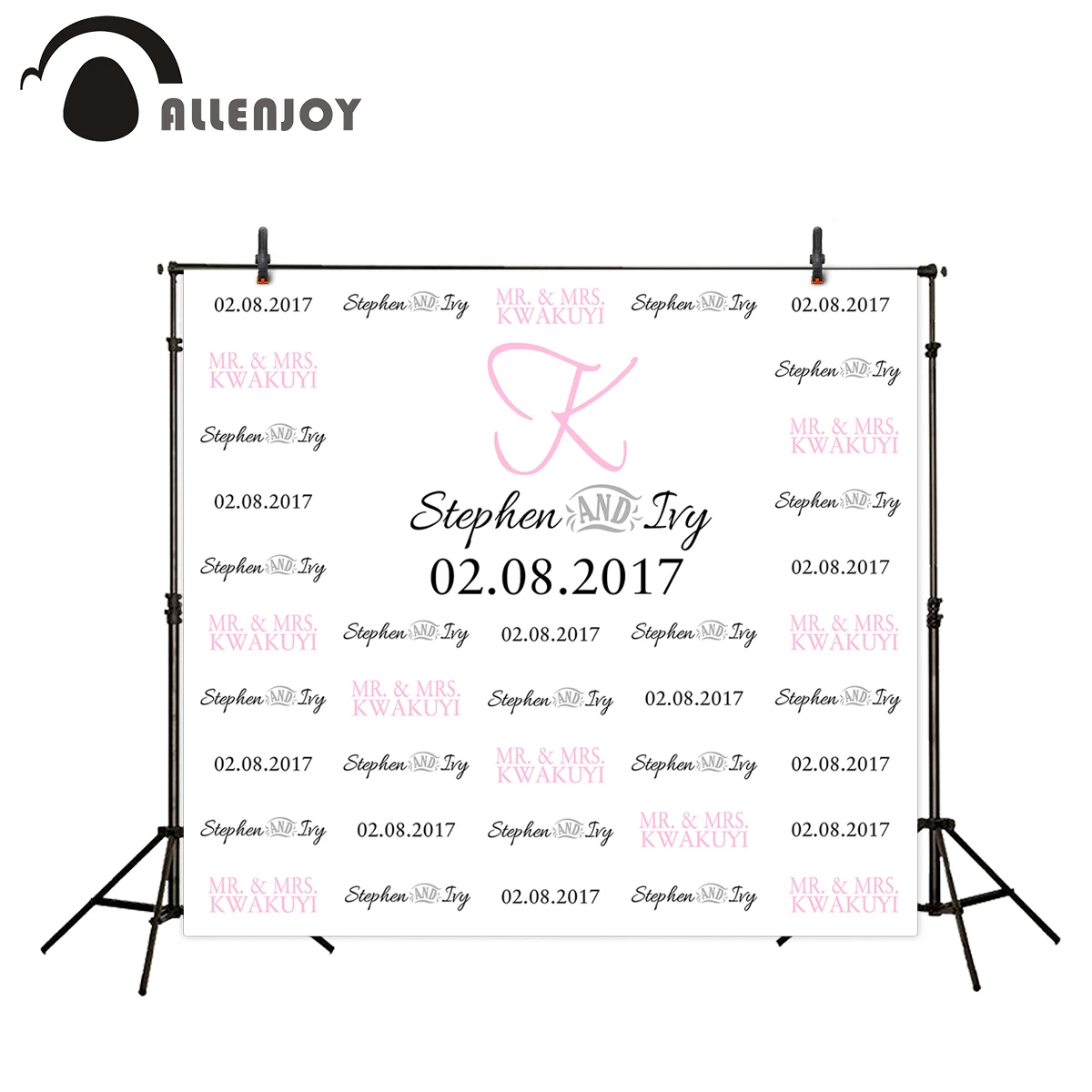 Allenjoy шаг и повтор фоновая фраза имя Дата Свадьба Подпись Настенный декор