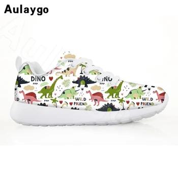 

Aulaygo Kid Running Sneakers Color Dinosaur 3D Pattern Children Sport Shoes Tenis Infantil Boy Basket Footwear Lightweight Flat