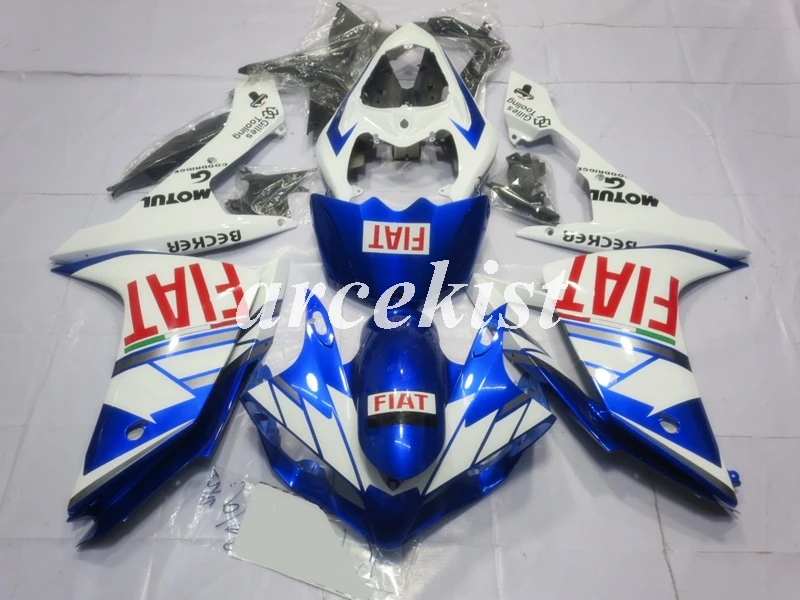 4 подарки литья под давлением ABS мотоцикл обтекатели комплект подходит для YAMAHA YZF-R1 2007 2008 07 08 набор кузова синий белый