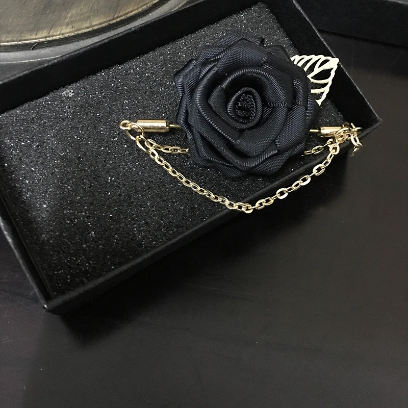 Flower Brooches Для мужчин Для женщин Ленточки нагрудные галстук-бабочка на булавке брошь на свадьбу, костюм вечерние пальто куртка сплав розы Цепи Броши со стразами для корсажа - Цвет: Flower Brooches