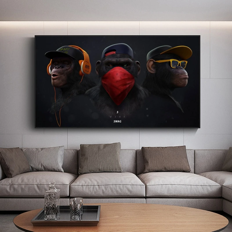 Pôster de parede com fone de ouvido, imagens de parede para decoração de casa e sala de estar|Pintura e Caligrafia| - AliExpress