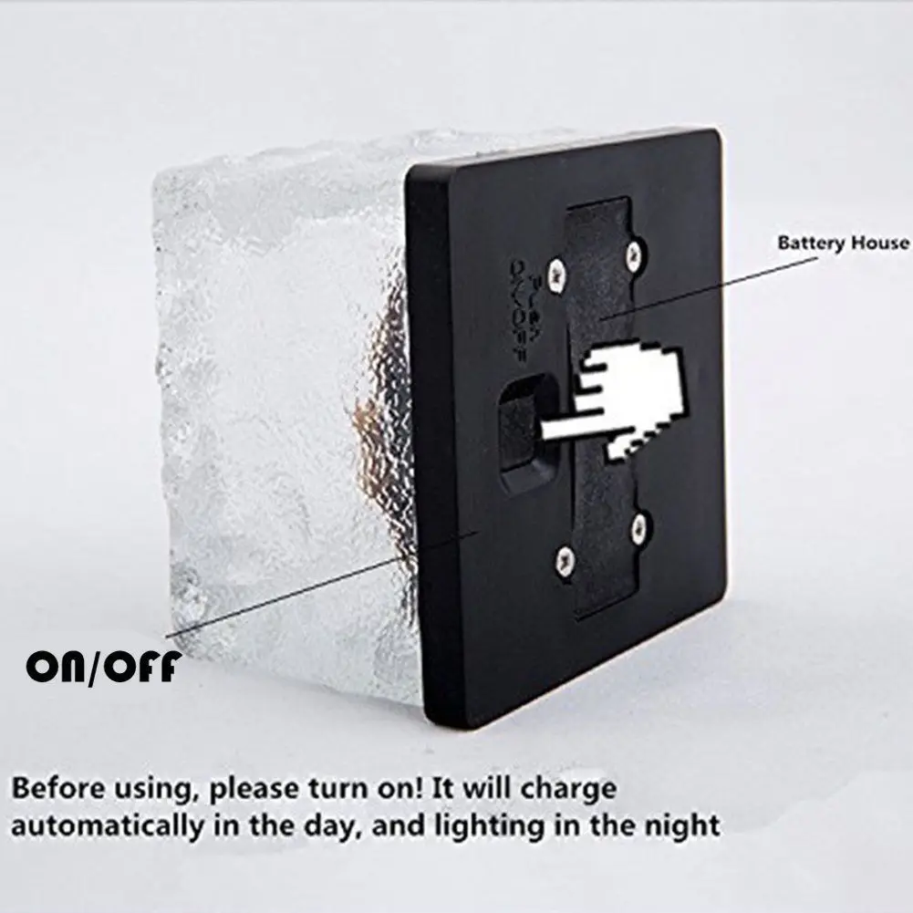 Ice blocks of solar energy lamp, solar glass lamp solar floor tile lamp cross-border for amazon