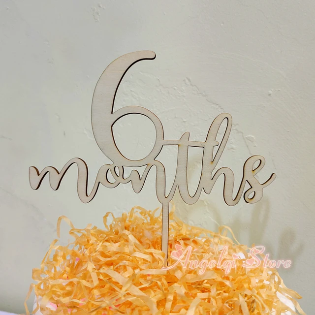 Topper Per Torta 6 Mesi - Decorazione Baby Shower E Mezzo Compleanno | Design Carino Con Stuzzicadenti - Foto 10