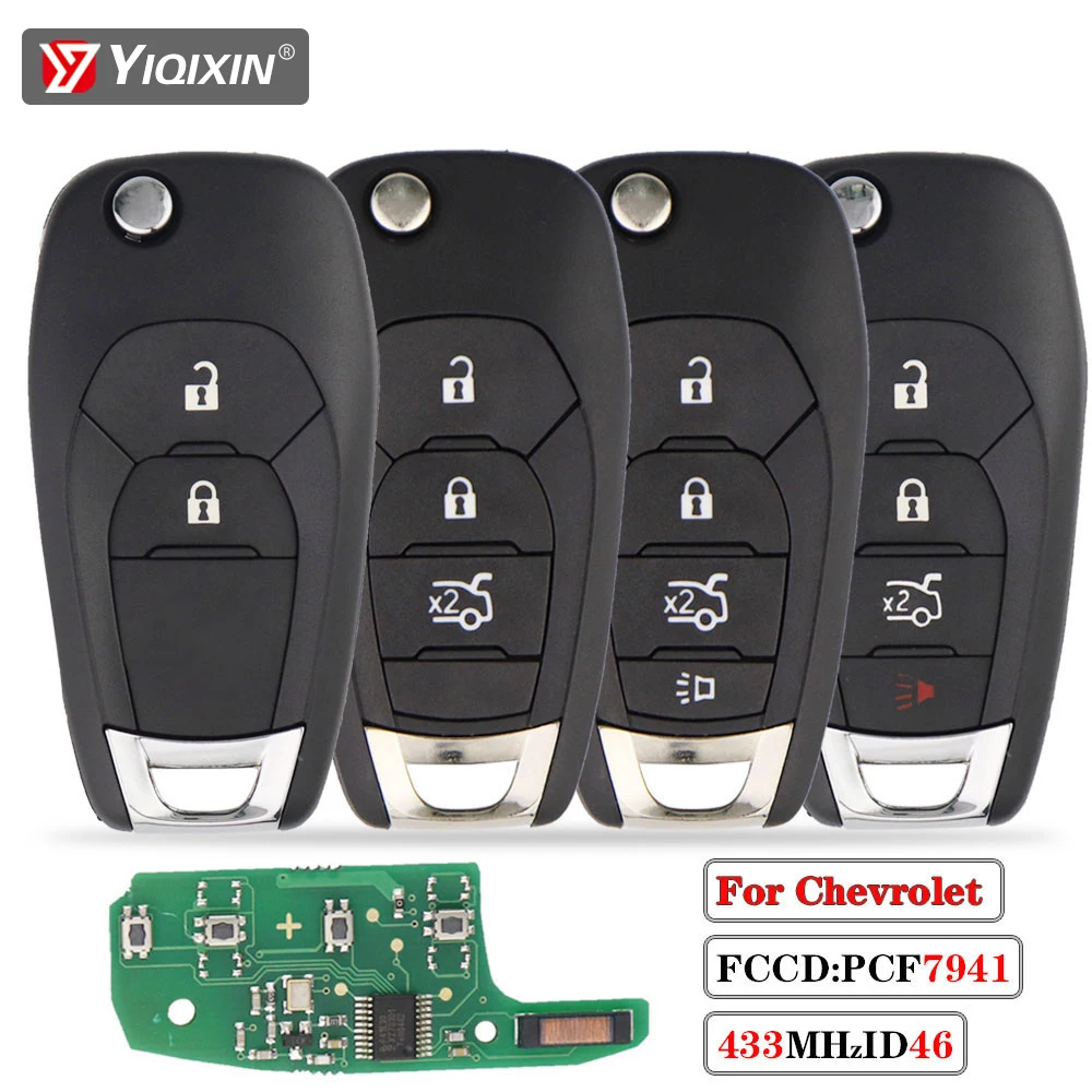 YIQIXIN Folding Modified 3 Button Smart Remote Key Fob For New Chevrolet Cruze Malibu for GM 2015+ Onix Cobalt Prisma Spin S-10 kigoauto ouc60270 remote key fob 315mhz 15913420 3 button for buick chevrolet gmc pontiac torrent