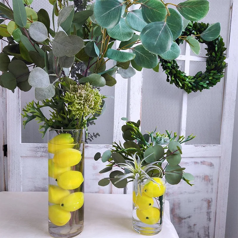 20 Pcs Artificial Lemons Fake Lemons Faux Lemons Fruits in Yellow 3 Inch Long X 2 Inch Wide