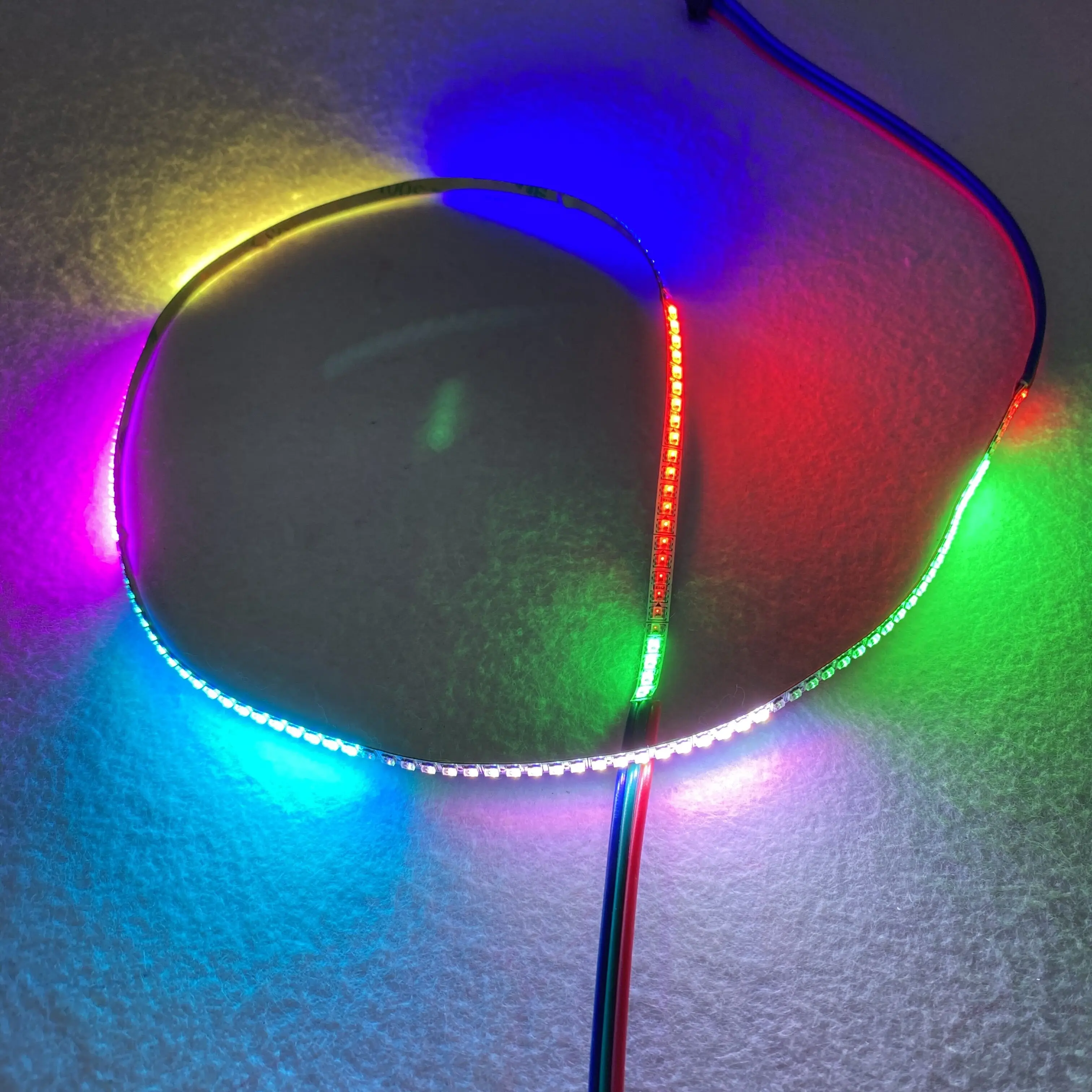 주소 지정 가능한 픽셀 스트립, 150LED, 50cm, WS2812C-2020, 유연한 DC5V, RGB 풀 컬러, IP20, 화이트 PCB, 4mm 너비 PCB, 0.5m 길이