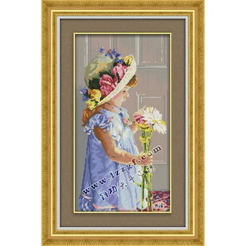 

Caresses chrysanthemum Chinese cross stitch kits Ecological cotton clear stamped printed 14 11CT DIY wedding decoration for home