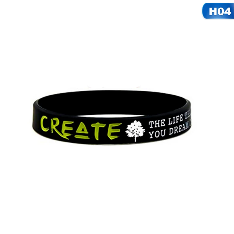 BL4237H04 1 шт. Dream Inspire Create Believe вдохновляющие браслеты мотивационные сообщения силиконовые браслеты дамские размеры праздничные ювелирные изделия - Окраска металла: BL4237H04