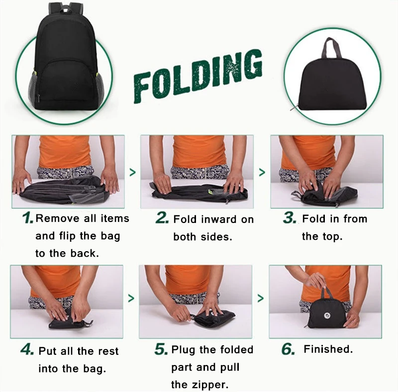 Foldable Waterproof Rainproof Bicycle Bag Men Women MTB Bike Cycling Hiking Camping Hydration Portable Backpack Outdoors Sport