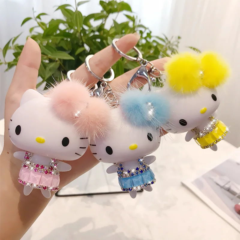 Милый брелок hello kitty для ключей женский держатель аниме Kt Cat Детский
