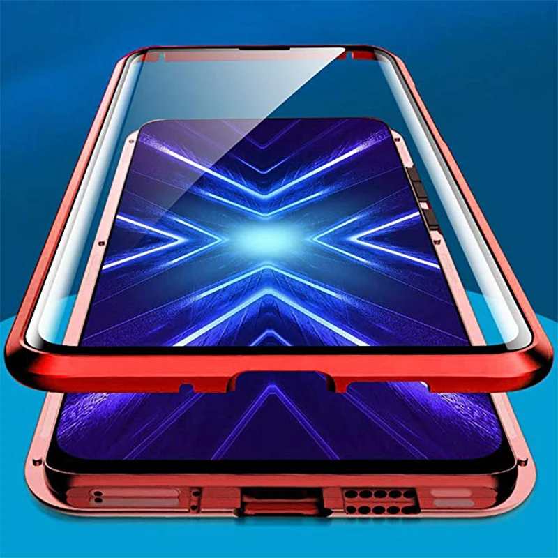 Металлический магнитный чехол для телефона Huawei Honor 9X Global полное покрытие 360 °