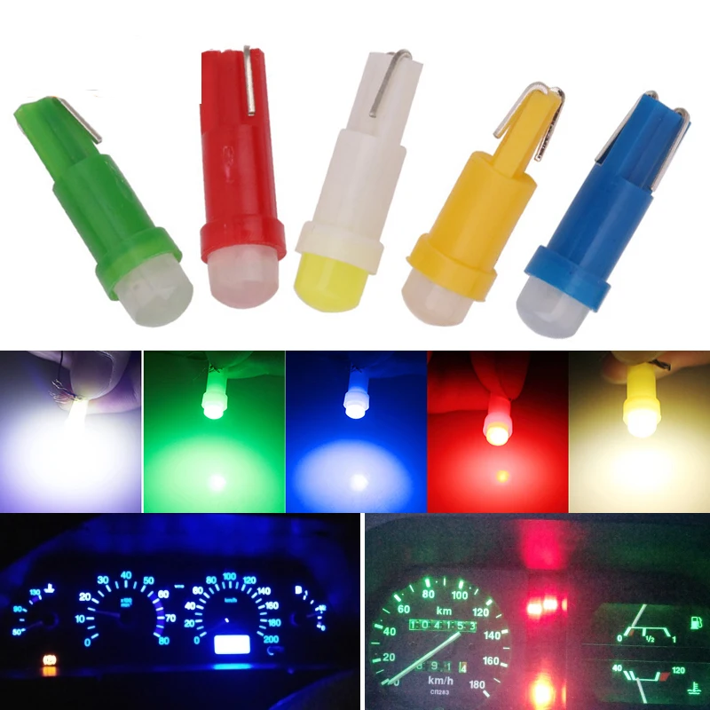 

1pcs T5 COB Car dashboard light instrument Automobile Door Wedge Gauge reading lamp bulb Car Styling white blue 12V Car Styling