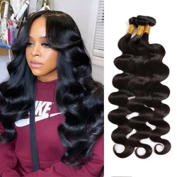 Body Wave Bundles Human Hair Brazilian Natural Black Hair Weave 1/3/4 PCS Remy bundles Deals For Black Women Hair Extensions