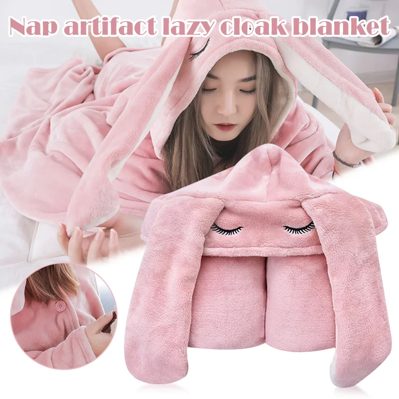 

Air Conditioning Blanket Office Blanket Cloak Cartoon Rabbit Ears Nap Cape Shawl NYZ Shop