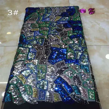 

Popular African Tulle Lace Fabric with Multicolor Sequins High Quality Nigerian Net Lace Fabric Sequins Lace Fabric for Wedding