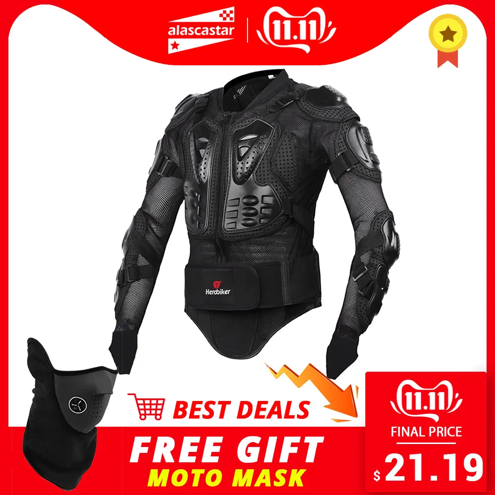 Kaufen HEROBIKER Motorrad Jacke Männer Voller Körper Motorrad Rüstung Motocross Racing Moto Jacke Reiten Motorrad Schutz Größe S 5XL #