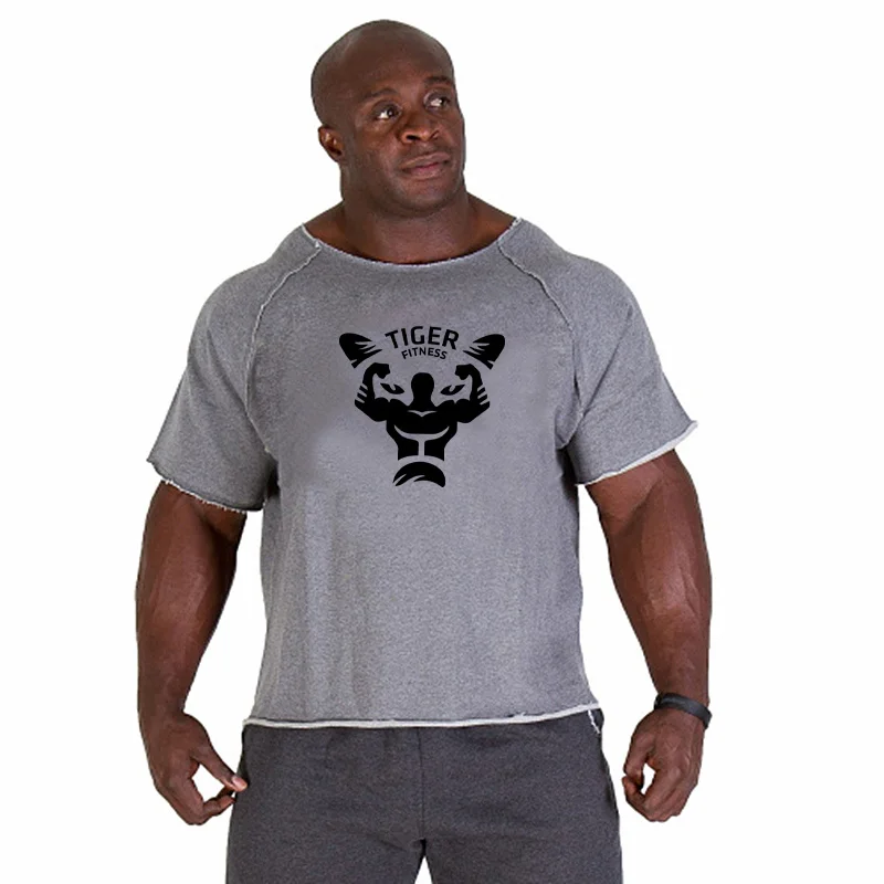 Мужские футболки для фитнеса, бодибилдинга, гориллы, одежда, рубашка с рукавом "летучая мышь", тряпичная футболка, для спортзала, фитнеса, мышц, бега, футболка - Цвет: 20
