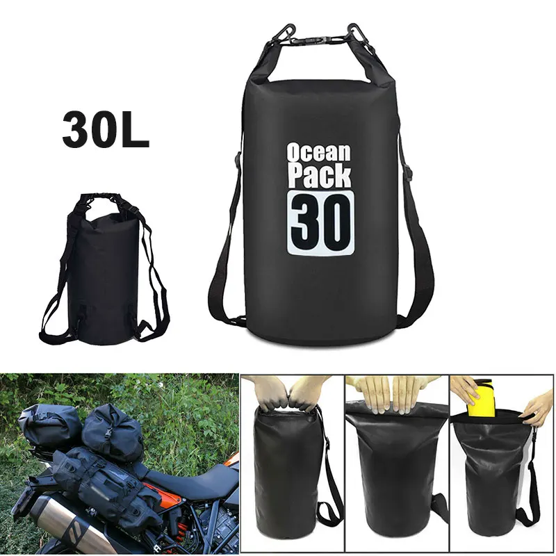 

DERI 30L PVC Motorcycle Bag Outdoor Diving Swimming Shoulder Package Waterproof Dry Sack Bag Touring Handbag Luggage Bags