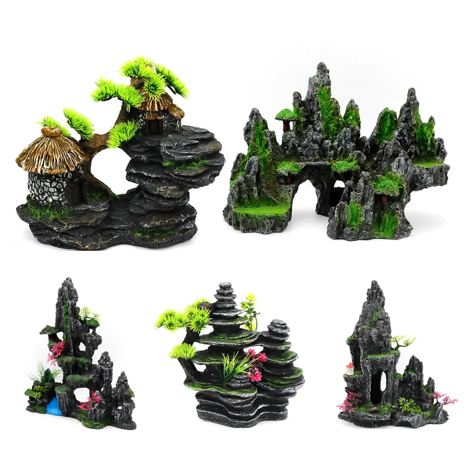 

HOT SALESï¼ï¼ï¼New Arrival Resin Simulation Mountain Rockery Aquarium Ornament Fish Tank Landscape Crafts