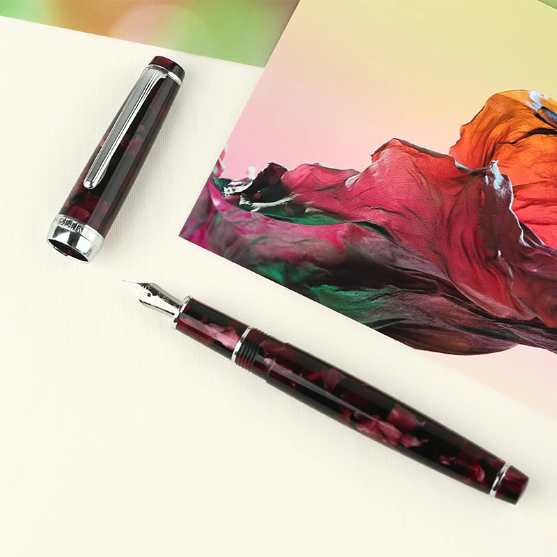 Kopen Vulpen Inkt Volledige Metalen Clip Pennen Moonman Delike Nieuwe Maan Hars Vulpen Iridium Extra Fine Nib School Kantoor levert