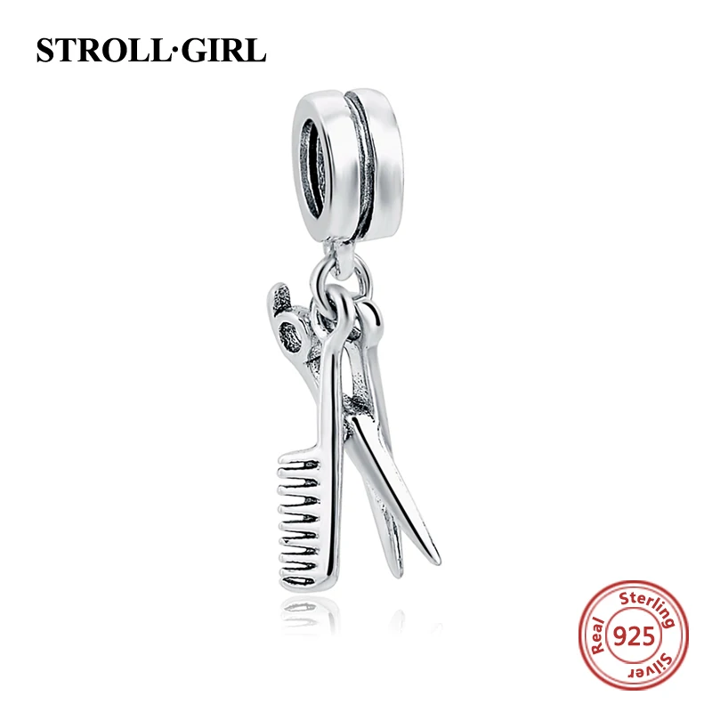 Fit Original Pandora Charms Bracelet Silver 925 Scissors Comb Charms Beads Authentic Pendant DIY Fashion Jewelry For Women Gifts