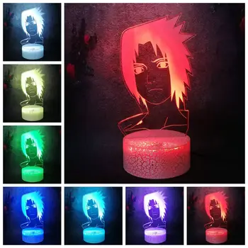 

Nordic Modern Home Art Decor Gift Lamp Table Crack Night Light Japan Hot Anime Naruto Uchiha Sasuke Uzumaki Naruto Cool 3D Flash