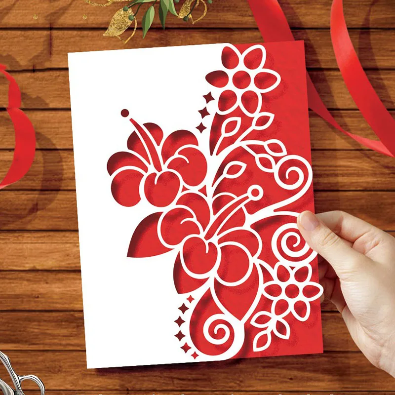 

TOP EXPRESSION Flower Wedding Border Metal Cutting Dies Stencils for DIY Scrapbooking Decorative Embossing DIY Paper Cards