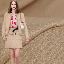 Красный малиновый верблюд Fil-Lumiere твидовая шерстяная ткань материалы для одежды Осенняя Женская куртка швейная ткань портной