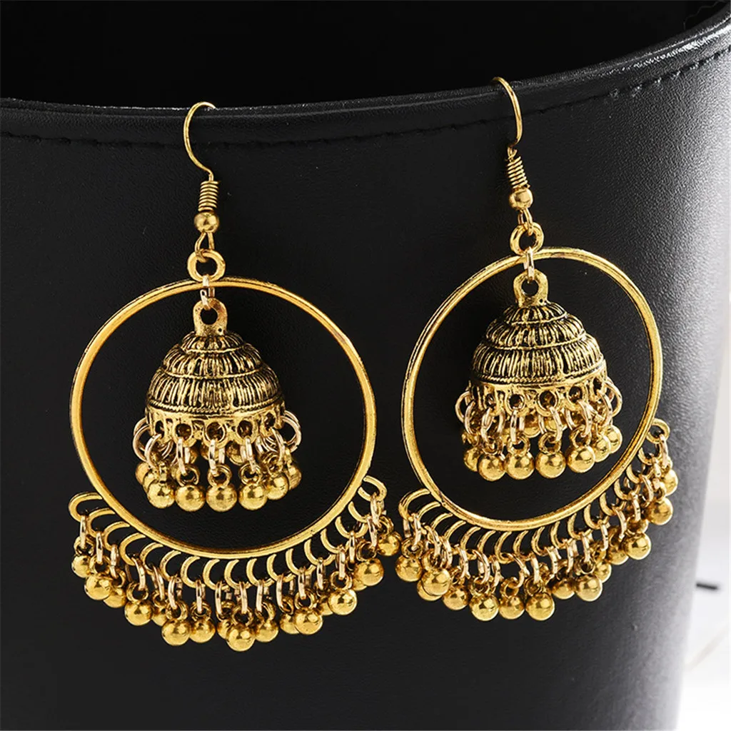 

Vintage Women Gold Tassel Drop Dangle Wedding Earrings Ethnic Indian Jewellery серьги женские korean earrings earings jewelry