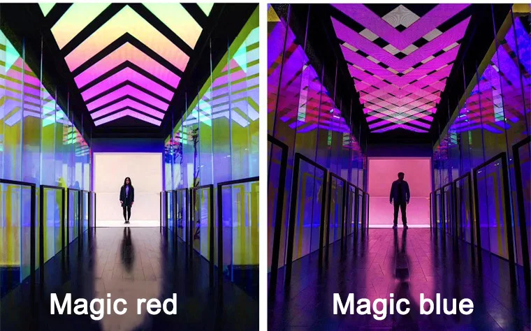 self-adhensive DIY material transparent holographic rainbow iridescent dicroic film for home decor window wedding decoration