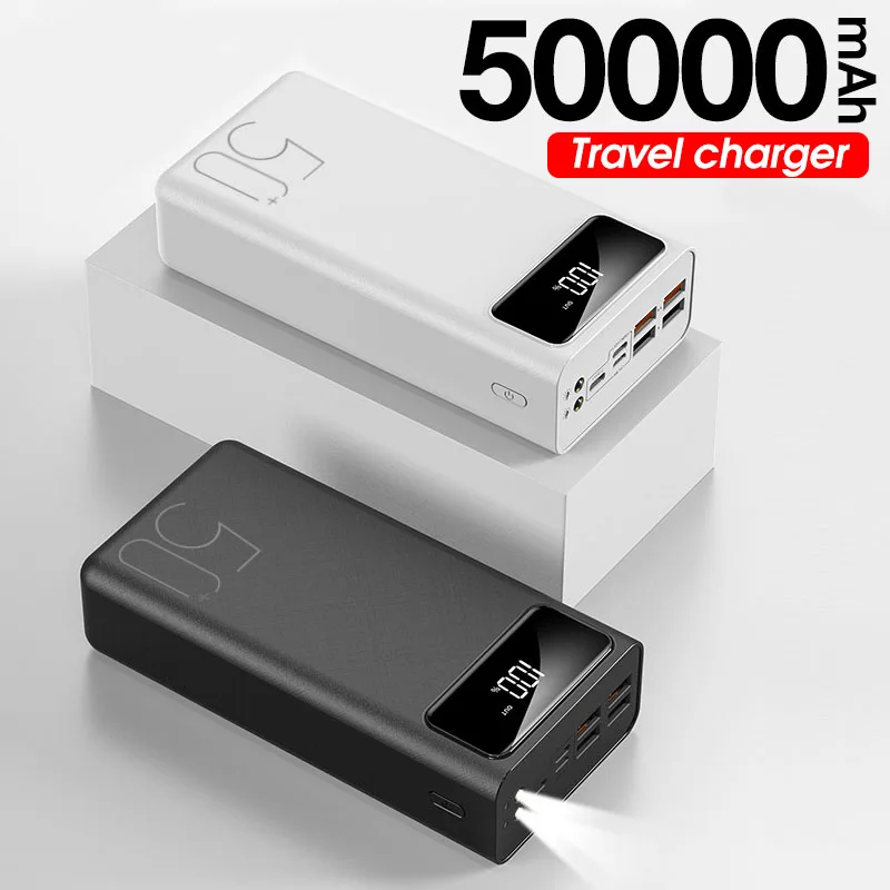 Power Bank 50000mah Portable Charger Led External Mobile Phone Battery Powerbank 50000 Mah for Xiaomi Mi | Мобильные телефоны и